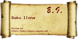 Baku Ilona névjegykártya